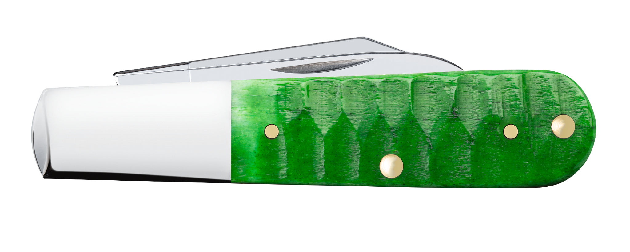 Case XX Bright Green Gator Jigged Bone Barlow #11443 - closed view